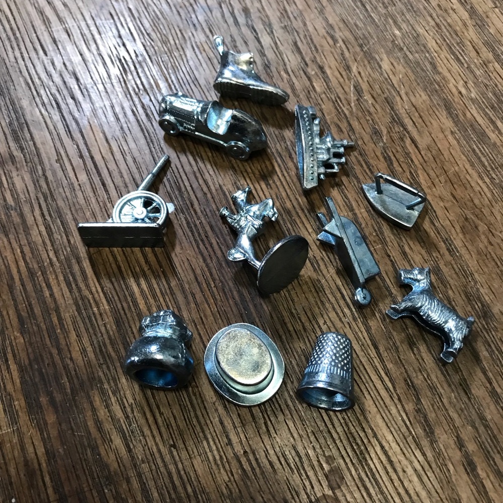 Vintage Set of Monopoly Pieces